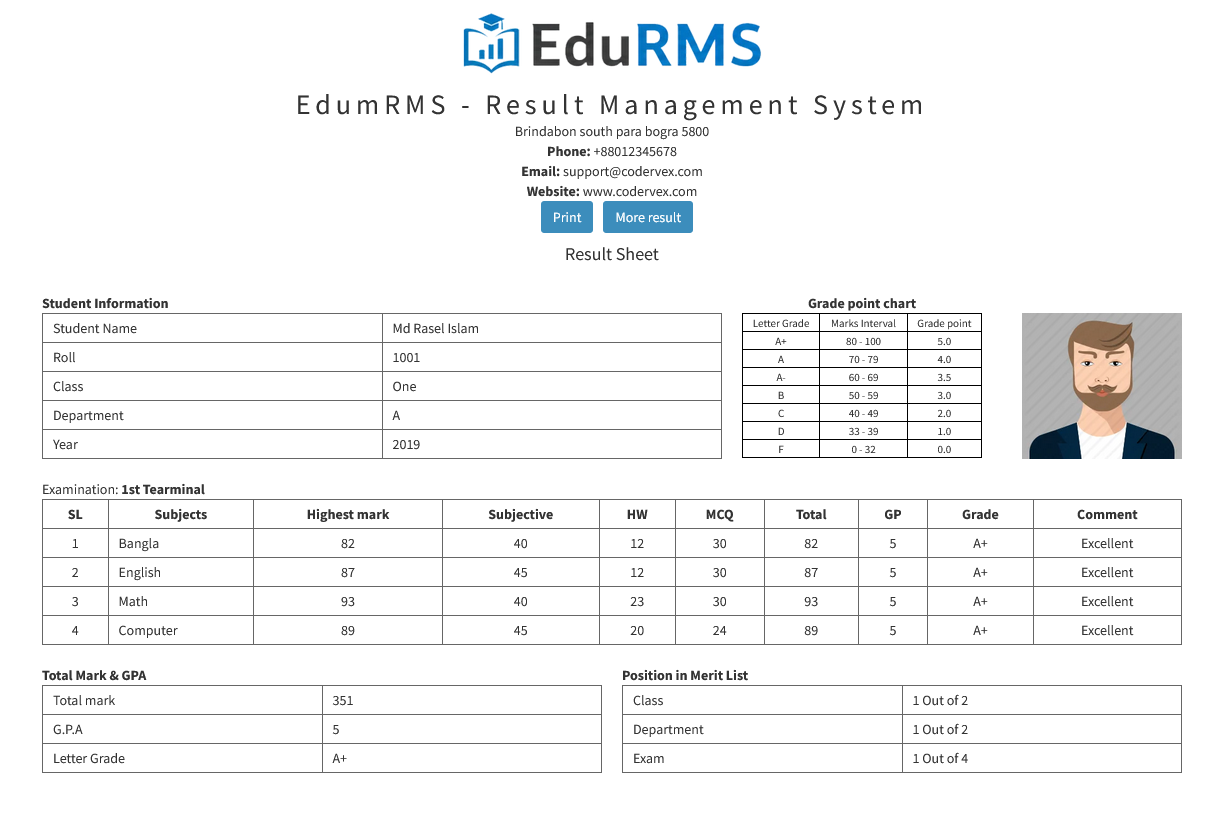 EduRMS – Result Management System